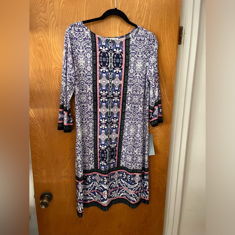 London Times mosaic tile print midi dress 12